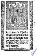 La cronica de hyspaña. G.L. MS. notes