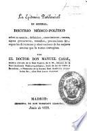 La epidemia pestilencial en general