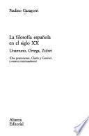 La filosofía española en el siglo XX