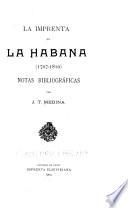 La imprenta en La Habana (1707-1810).