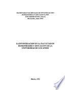 La investigación en la Facultad de Humanidades y Educación de la Universidad de los Andes