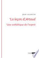 La leçon d'Artaud