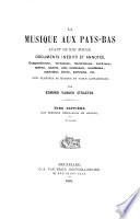 La musique aux Pays-Bas avant le 19e. siècle