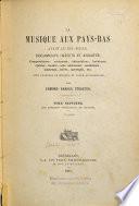 La musique aux Pays-Bas avant le XIXe siècle