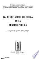 La negociación colectiva en la función pública