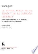 La novela corta en la teoría y en la creación literaria