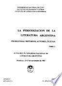 La periodización de la literatura argentina