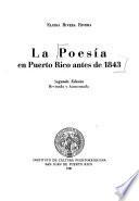 La poesía en Puerto Rico antes de 1843