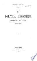 La política Argentina respecto de Chile (1895-1898)