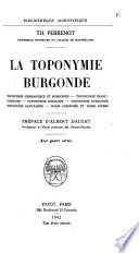 La toponymie burgonde