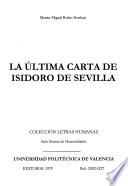 La última carta de Isidoro de Sevilla