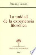 La unidad de la experiencia filosófica