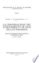 La universalidad del conocimiento de Dios en los paganos