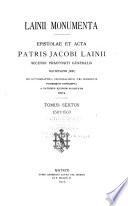 Lainii monumenta: 1561-1563