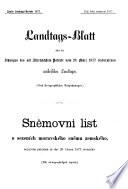 Landtags-Blatt über die Sitzungen des mit dem Allerhöchsten Patente vom ... einberufenen Mährischen Landtages