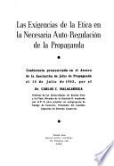 Las exigencias de la ética en la necesaria auto-regulación de la propaganda