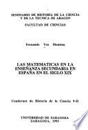 Las matemáticas en la enseñanza secundaria en España en el siglo XIX