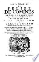 Las memorias de Felipe de Comines señor de Argenton