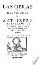 Las obras y relaciones de Ant. Perez