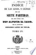 Las Siete Partidas del muy noble Rey Don Alfonso el Sabio: Índice