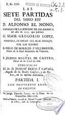 Las Siete Partidas del sabio rey D. Alfonso el Nono