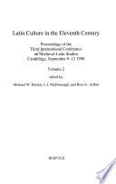 Latin Culture in the Eleventh Century