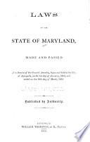 Laws of the State of Maryland