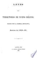Laws of the Territory of New Mexico Passed by the Legislative Assembly, Session of 1859-60
