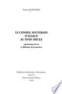 Le Conseil souverain d'Alsace au XVIIIe siècle