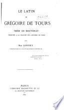 Le latin de Grégoire de Tours