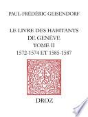 Le livre des habitants de Genève