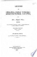 Lecciones de literatura general y española