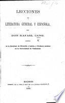 Lecciones de Literatura General y Española