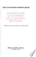 Lecciones sobre la filosofia de historia universal