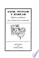 Leer, pensar y hablar
