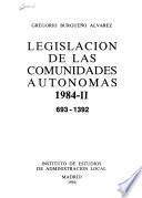 Legislación de las comunidades autónomas, 1984