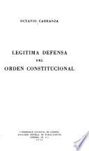 Legítima defensa del orden constitucional