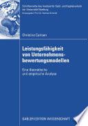 Leistungsfähigkeit von Unternehmensbewertungsmodellen