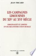 Les campagnes limousines du XIVe au XVIe siècle