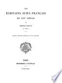 Les écrivains juifs français du XIVe siècle