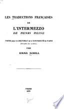 Les traductions françaises de l'Intermezzo de Henri Heine