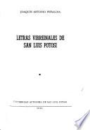 Letras virreinales de San Luis Potosí