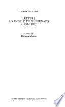 Lettere ad Angelo De Gubernatis, 1892-1909