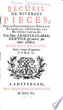 Lettres de mrs. Leibniz, Newton &c