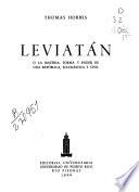 Leviatan o la materia,forma y poder de una República, eclesiástica y civil
