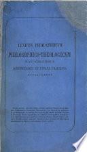 Lexicon peripateticum philosophica-theologicum in quo scholasticorum distinctiones et effata praecipua explicantur ... Altera editio ... locupletata