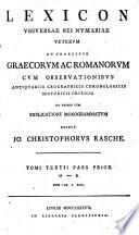 Lexicon Universae Rei Numariae Veterum Et Praecipue Graecorum Ac Romanorum
