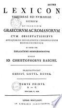 Lexicon universae rei numariae, veterum