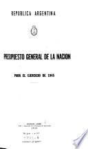 Ley de presupuesto general de la República Argentina para el ejercicio