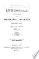 Leyes nacionales sancionadas en el periodo legislativo de 1883-